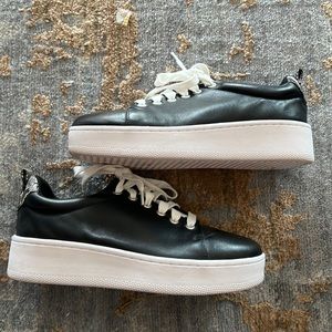 Halogen platform black and snakeskin sneaker size 7.5M